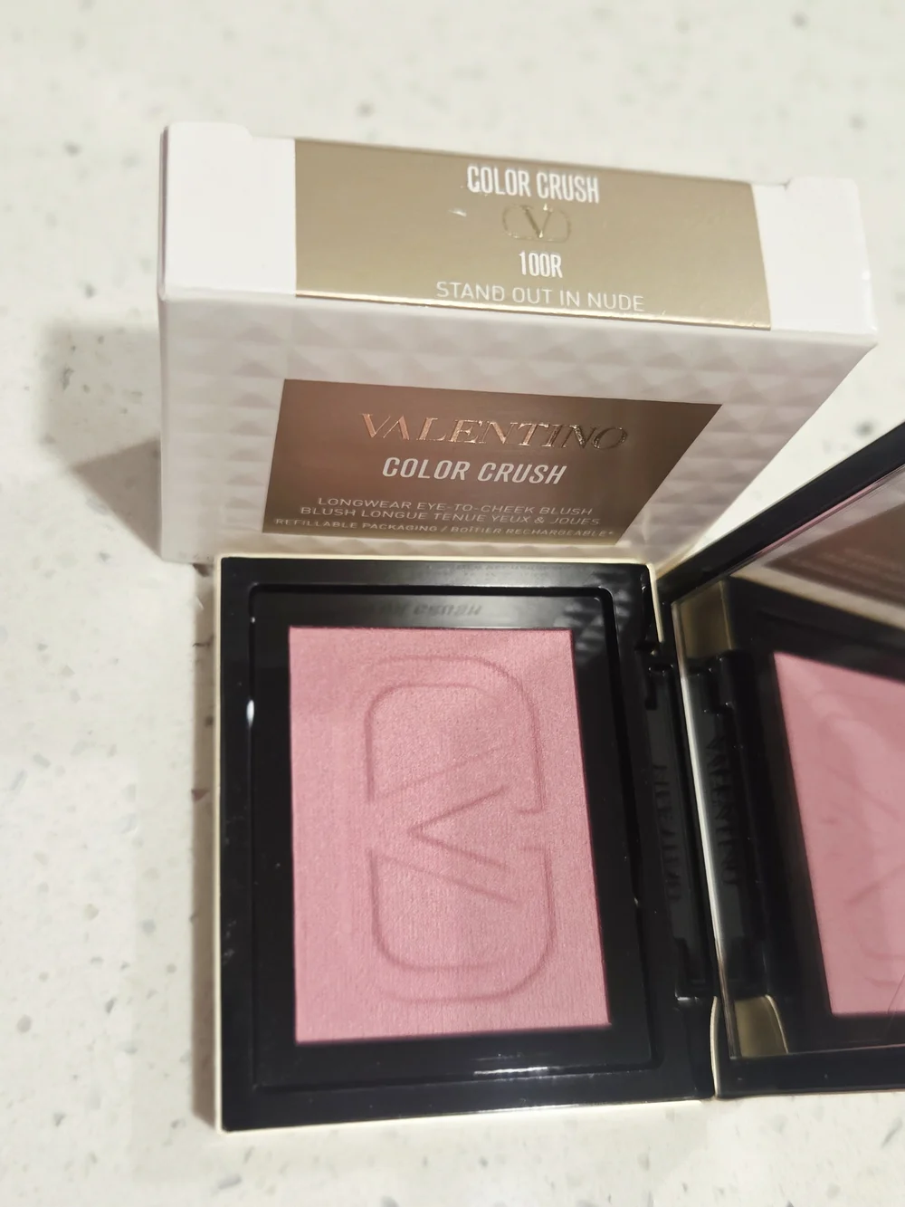 Valentino Color Crush Blush Compact - STAND OUT IN NUDE 100R
